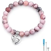 DAOCHONG 925 Sterling Silver Cremation Jewelry Heart Urn Bracelet for Ashes for Women Men Memorial Bracelet for Ashes of Loved One Human Ashes Keepsake Urn Bangle