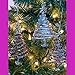Glittered Christmas Tree Ornaments - Set of 3 - Spun Glass Xmas Trees with Stars & Snowflake Glitter