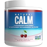 Natural Calm Magnesium Citrate Powder (Cherry Flavour) - Quick Absorbing - Magnesium Drink, 226g