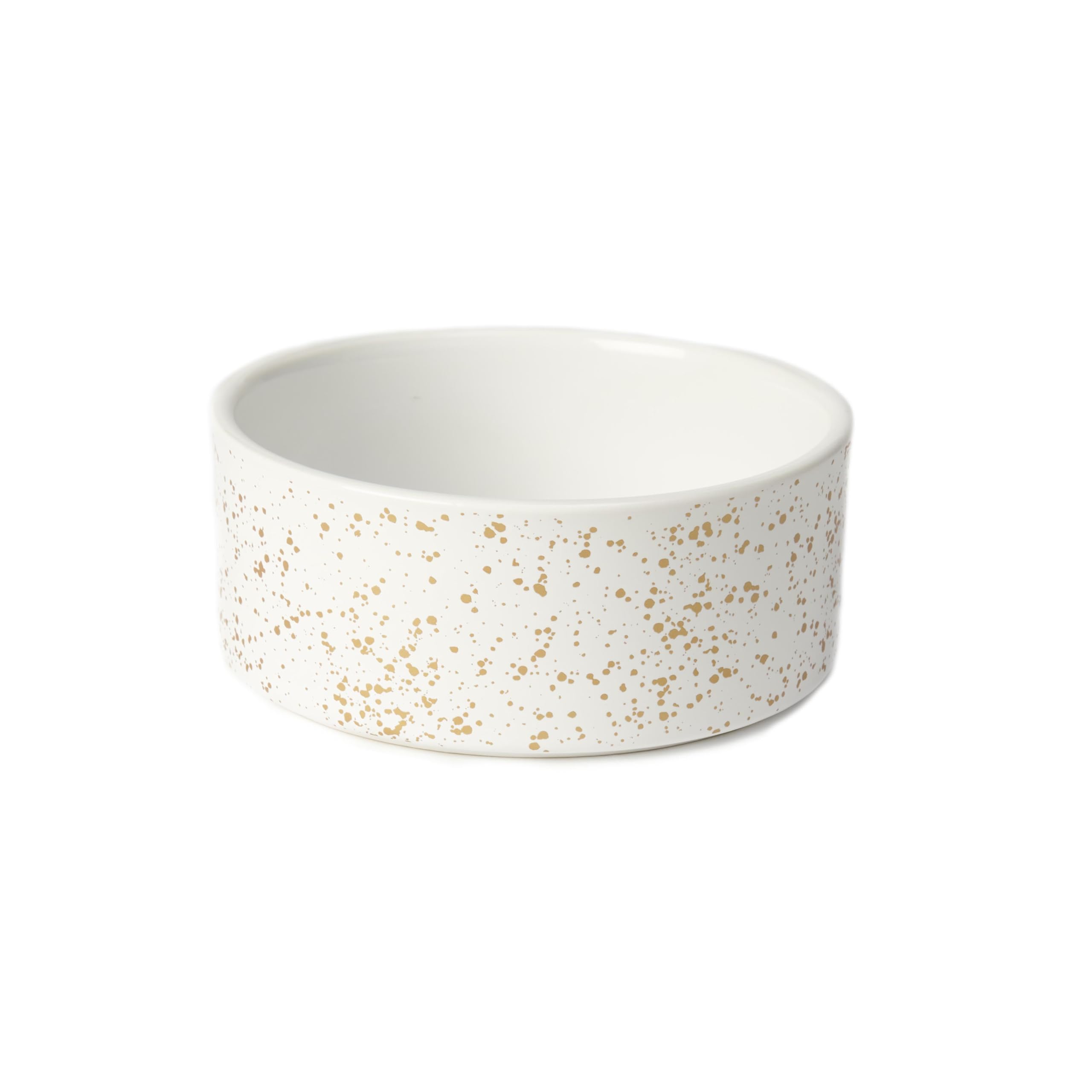 Photo 1 of PetRageous 18432 Speckles Round Stoneware Dog Bowl 5-Inch Width and 2-Inch Height 2-Cups Capacity, White