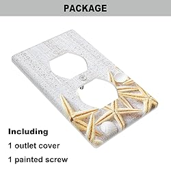 Pznen Outlet Covers Rustic Sea Shells Duplex Wall