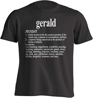 Amazon Com Funny First Name Gift For Gerald Definition Adult T Shirt Clothing