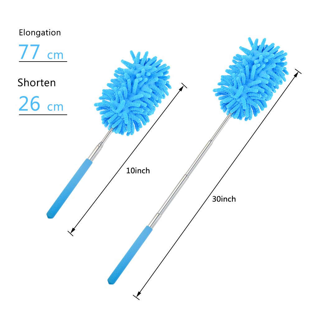 mifengdaer 6 Pack Bendable Microfiber Duster Extendable Dusting Brush Washable Duster, 3 Bendable and 3 Straight