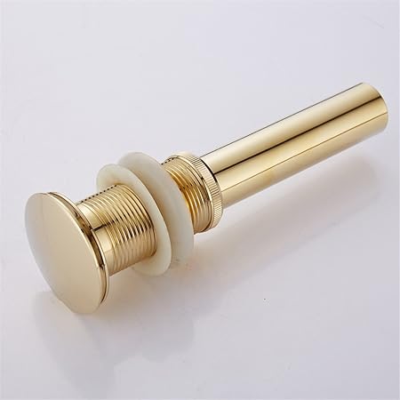 CASEWIND Luxus Pop Up Ventil Funktion Ablaufgarnitur ohne Überlauf für Waschbecken besteht aus Messing und Edelstahl Poliert 