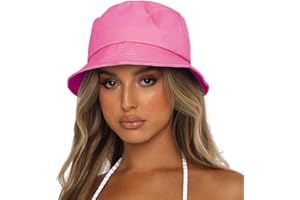 Sydbecs Bucket Hat for Women Men, Reversible Cotton Summer Sun Beach Cap Solid Color Style