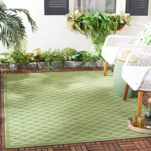 SAFAVIEH Washable Rug Outdoor Courtyard Collection - 4' x 5'7", Green & Beige,…