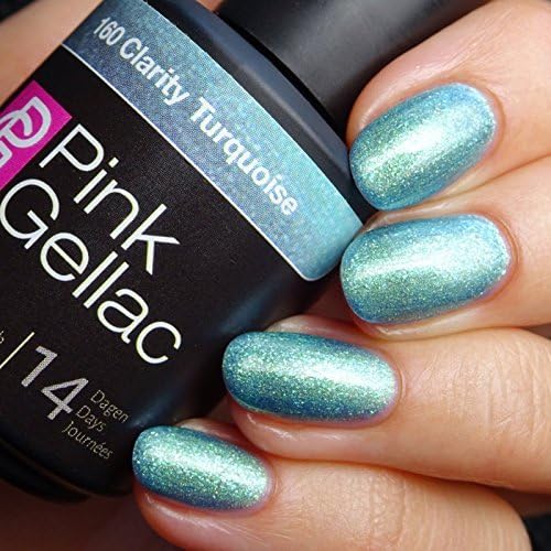 Pink # 160 Gellac Clarity Turquoise UV/LED Soak Off Gel Nail Polish (15ml/0.5 Fl Oz) by Pink Gellac