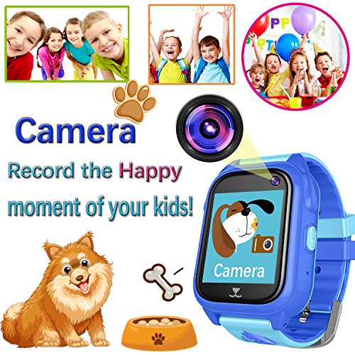 iCooLive Waterproof IP67 Kids Smart Watch Accurate GPS Tracker with FREE SIM CARD for Kid Boys Girls Smartwatch Phone watch Game watch with SOS Call Camera Electronic Learning Toys Birthday Gift