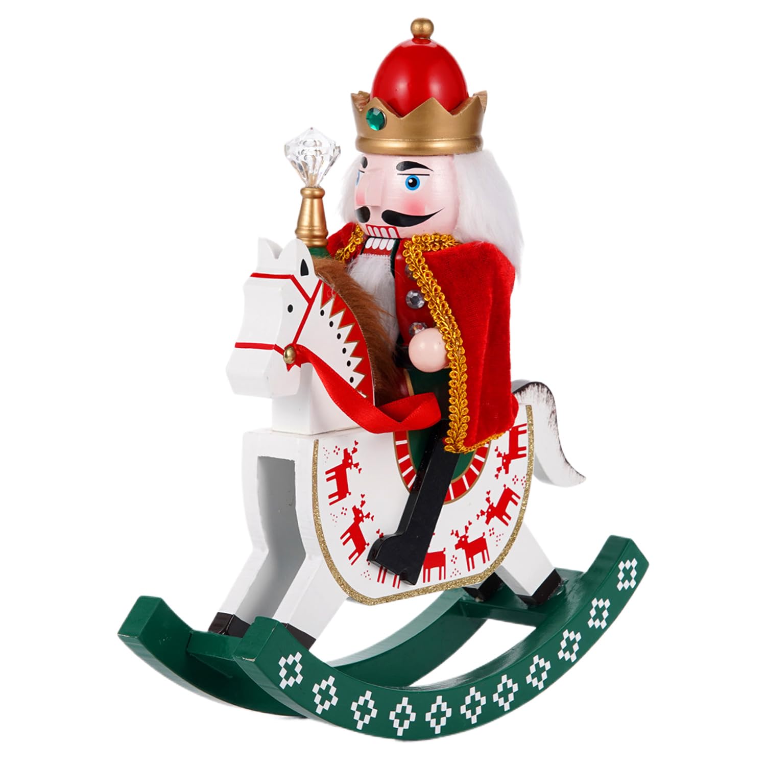 COMBIUBIIU Christmas Decorations Nutcracker Soldiers,12 inch Wooden Traditional Nutcracker Figures,Festive Collectible Ornament Gift for Thanksgiving Christmas Decor（Riding Horse）