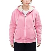 Huzeiwu Women's Acid Wash Fleece Sherpa Lined Hoodie Jacket Winter Warm Zip Up Hoodies Heavyweight Vintage Sweatshirt Coat
