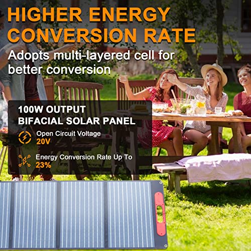 Portable Solar Panel,10W 20V Foldable Solar Panel Battery Charger, 23% Efficiency Module,IP66 Waterproof Solar Panels with 3 Output Ports for Outdoor Camping, Portable Power Station, Motorhome (10W)