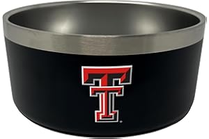 SHOPINSTAPETS Texas Tech Red Raiders 32 Oz Stainless Steel Dog Food & Water Bowl - NCAA Officially Licensed