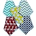 Ultimate Bandana Bib by Regaroo – Cotton Front & Fleece Back with Adjustable Snaps 0-24 Months (5 Pack Set)