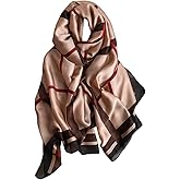 Myneiyi Fashion Scarves Scarf 100% Silk Feeling Scarf Silk Like Scarves Long Lightweight Sunscreen Shawls for Women