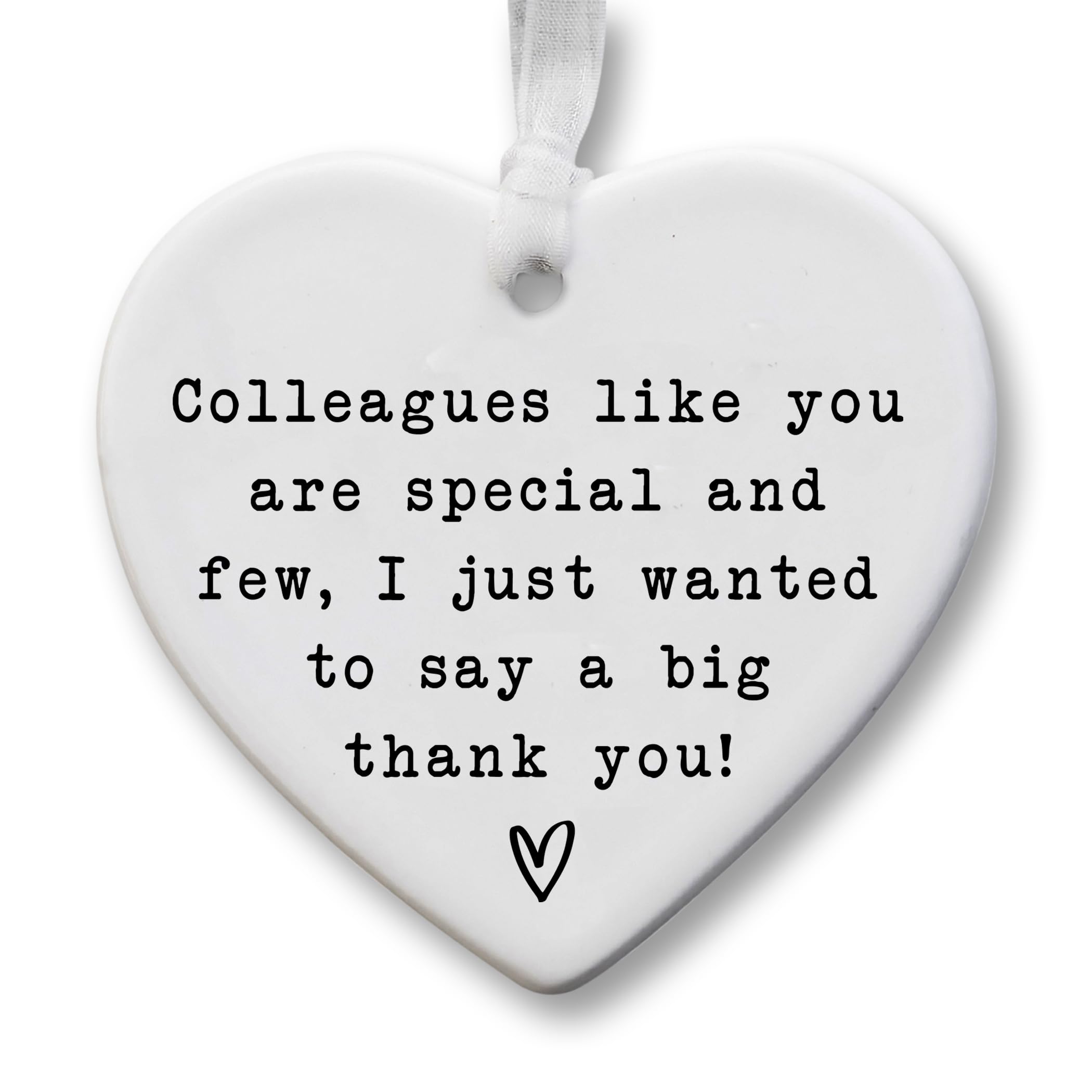 Thank You Colleague Gift Ceramic Hanging Heart Plaque (8cm x 7cm) – “Colleagues Like You Are Special & Few” Keepsake – Leaving Gift, Work Friend Appreciation