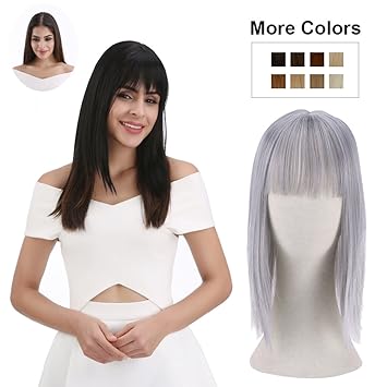 Bangs With Scalp Silver Grey Reecho Clip In Bangs With Scalp
