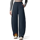 G4Free Smoofit Fleece Lined Women's Baggy Barrel Sweatpants Wide Leg Casual Pants with Pockets