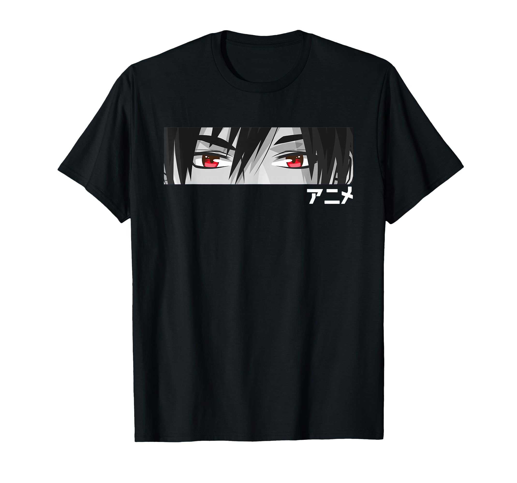 Photo 1 of "Anime" in Japanese Characters Kawaii Eyes Face T-Shirt (M)