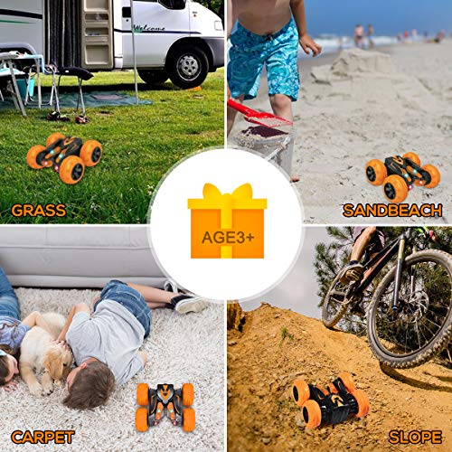 Remote-Control-Car-Vazillio-RC-Cars-Stunt-Car-Toy-24Ghz-Hot-Speed-Racing-Car-Stand-360-Rotate-RC-Car-with-Headlights-for-Boys-and-Girls-Orange