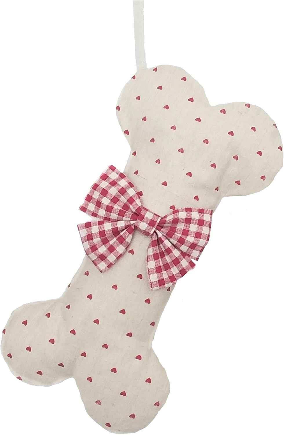 Stockings & Holders - Beyond Your Thoughts Extra Large Cotton Christmas Stocking Dog Bone Holidays Gingham for Pets Christmas Ornament #2 Heart-16 inches x 9 inches