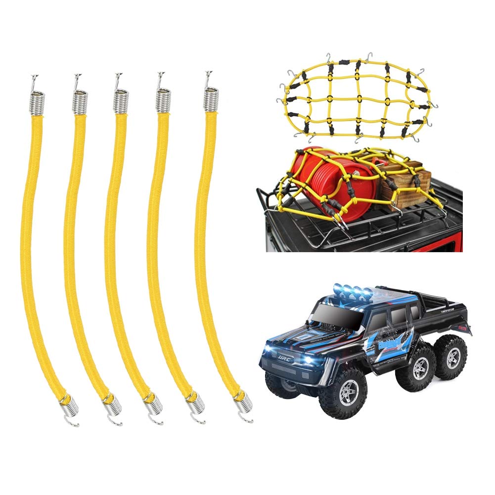 RC Car Elastic Luggage Rope, Durable and Easy to Use, RC Car Accessories, Compact Design for Model Car Upgrades, Set of 5 for SCX10 1/10 Scale and Other RC Models (10CM)