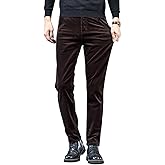 yoeasy Men Corduroy Slim Fit Pant Stretchy Casual Pant with Pocket