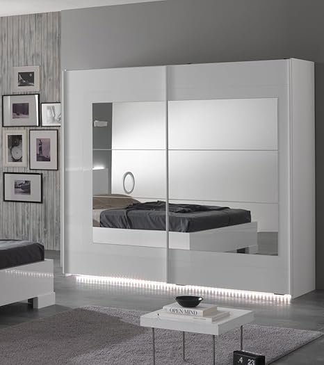 Matelpro Wardrobe With Sliding Doors 2 White Lacquered Alcove