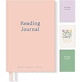 Verveorig Book Reading Journal with 60 Reviews, Reading Accessories & Bookish Gifts for Books Lovers & Readers Women, Hardcover Book Tracker Reading Log Journal, 5.7" x 8.3", Pink