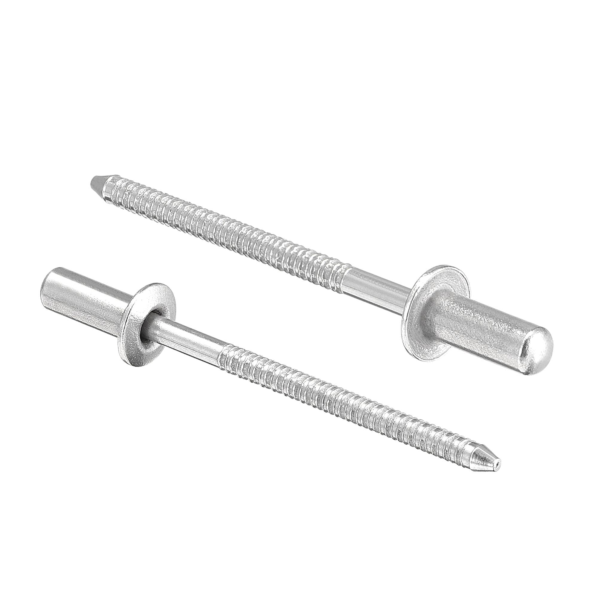 sourcing map Blind Rivets, 304 Stainless Steel Pull Rivets Core Decoration Rivets 3.2mm Diameter 8mm Grip Length Silver Tone, 100pcs