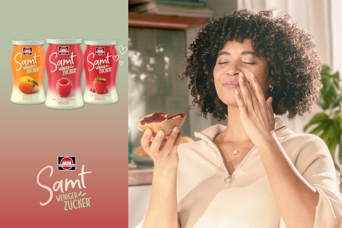 Schwartau Samt Weniger Zucker Erdbeer-Vanille | Zuckerreduziert | 255 g 4