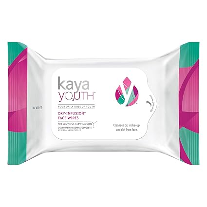 Kaya Youth O2 Oxy-Infusion Face Wipes, 30 Pieces