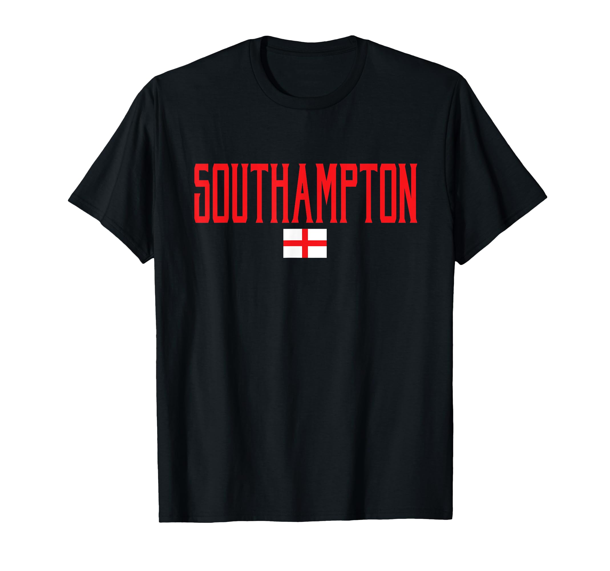 Southampton England Flag and Red Text T-Shirt