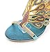Honeystore Women's Peacock Shaped Pattern Handmade Rhinestone Sandals Blue 10 B(M) US