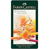 Faber-Castell Art & Graphic Polychromos Colour Pencil, Multicoloured, Tin Of 12, For Art, Craft, Drawing, Sketching, Home, Sc