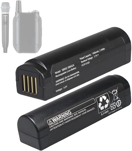 Amazon.com: BORNMIO Replacement Battery for SHURE GLX-D Digital