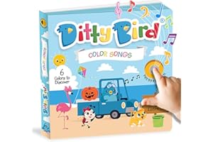 Ditty Bird Musical Books Colors Edition | Montessori Toys & Learning Resources | Sensory Toys for Kids | Nursery Rhyme Book, Interactive Toddler Toys for 1 Year Old to 3 Year Olds | Sturdy Baby Book