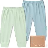PurComfy Supersoft Baby Pants, 2-Pack Premium Bamboo Viscose Jogger Pants, Elastic Waist, Unisex 0-24 Months