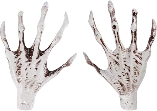 TOYANDONA 2 PCS Halloween Skeleton Hands, Realistic Plastic