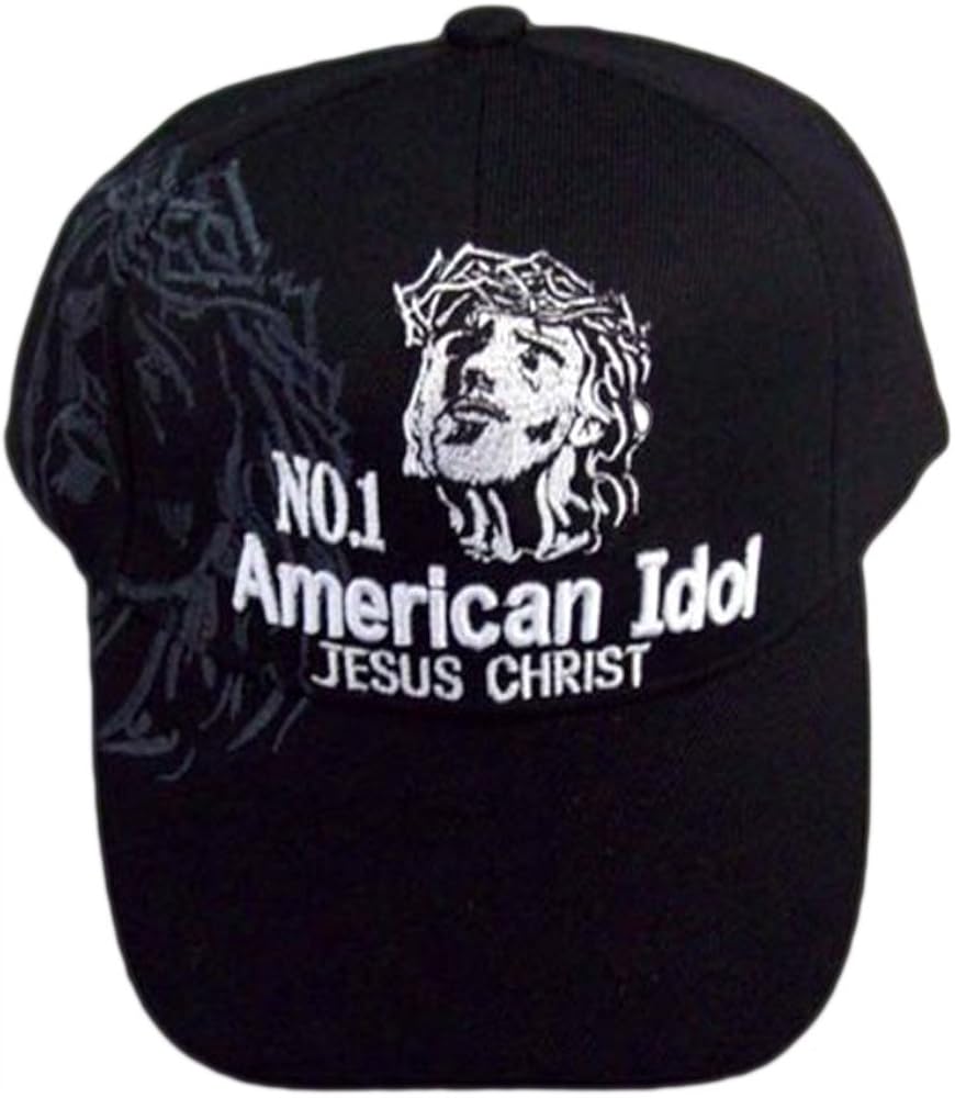 Christian Baseball Caps Hats Embroidered Jesus Christ No. 1 American Idol (CCap203 Z) Black at