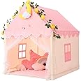 Wilwolfer Kid Tent with Mat, Star Lights - Kids Play Tents for Toddlers Kids Tents Indoor Playhouse - Princess Tent for Girls Toy House Gift (Pink with Mesh)