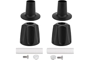Penitue 2pcs Shower Knobs Replacement Kit, Matte Black Shower Knobs Include Base Connectors Screws Bathtub Faucet Handle Remodel Trim Kit Compatible with Pfister Verve