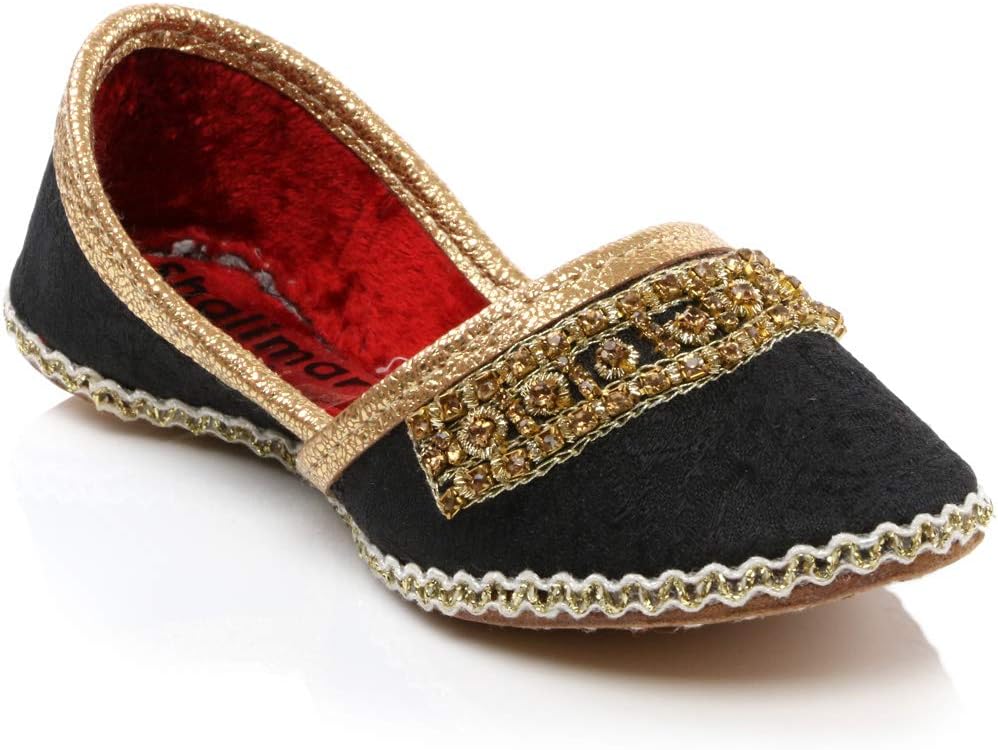 Shalimar Infants Boys Decorated Fancy Traditional Indian Handmade Leather Khussa Jutti Mojari Children Flat Slipons Shoes Sizes