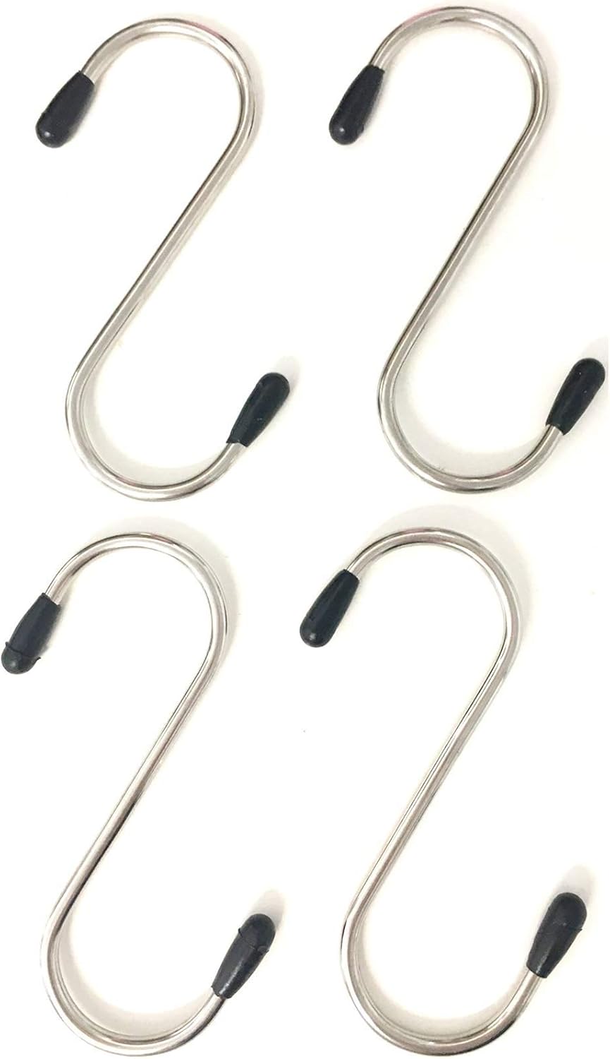 A1SONIC® S Hooks Hanging Storage Hooks Hangers Pack of 6 with Rubber