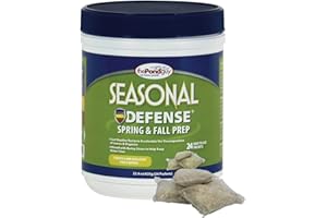 The Pond Guy Seasonal Defense, Spring & Fall Beneficial Bacteria, Barley & Enzymes, Cold Water Pond Sludge & Scum Treatment, Fish & Plant Safe, 24 Packets
