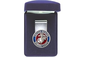 Heritage Pewter Marines Money Clip - Eagle Globe & Anchor | Durable Money Holder | Intricately Crafted Metal Pewter Alma Mater Inlay