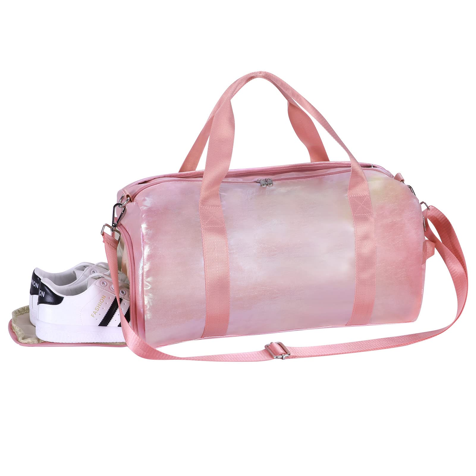 HAWEE Unisex Travel Bag with Wet Pocket & Shoes Compartment Waterproof Sport Gym Bag Large Weekend Overnight Bag Lightweight Duffel Bag Foldable Hand Luggage Bag for Training Fitness Swimming Camping