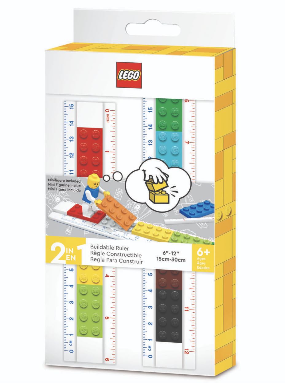 Lego Stationery Buildable Ruler with Minifigure
