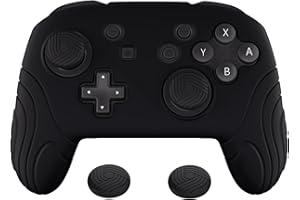 PlayVital Samurai Edition Ergonomic Silicone Skin Protective Case for Nintendo Switch Pro Controller, Soft Anti-Slip Controll