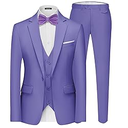 MAGE MALE Men's 3 Pieces Suit Elegant Solid One