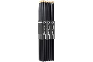 lyumengg Drum Sticks, 5A Drumsticks Black Hickory Wood Drumsticks 1 Dozen 12 Pair
